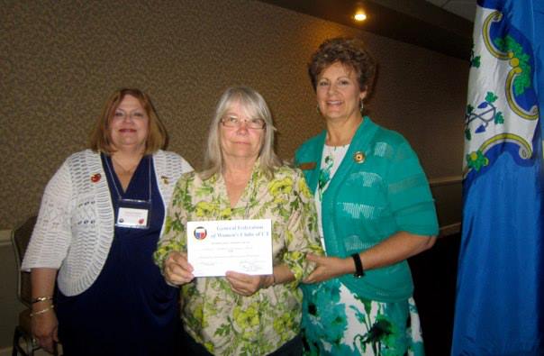Bonnie receives 1st place small clubs State Veterans Hospitals award